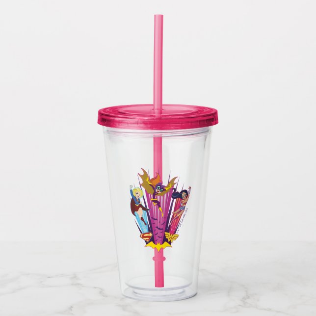 DC Super Hero Girls Trio Acryltrinkbecher (Vorderseite)
