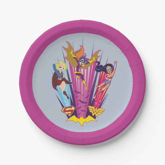 DC Super Hero Girls Trio Pappteller (Vorderseite)