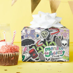 DC Super-Schurken Cartoon-Muster Geschenkpapier