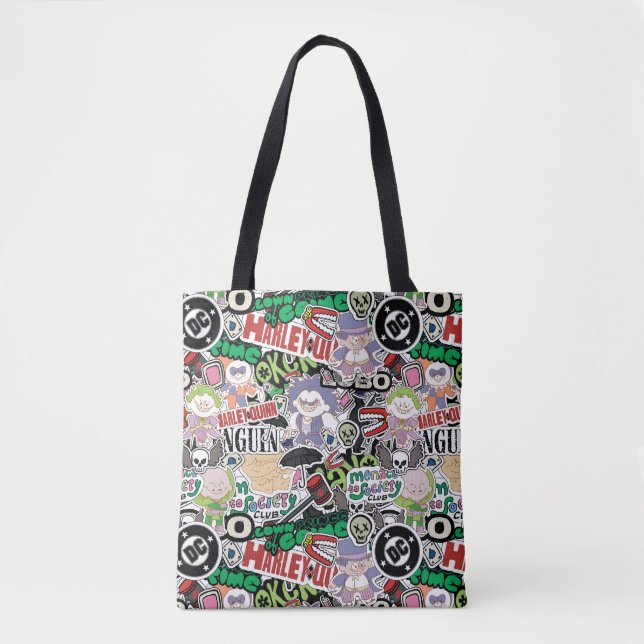 DC Super-Villains Cartoon Pattern Tasche (Vorderseite)