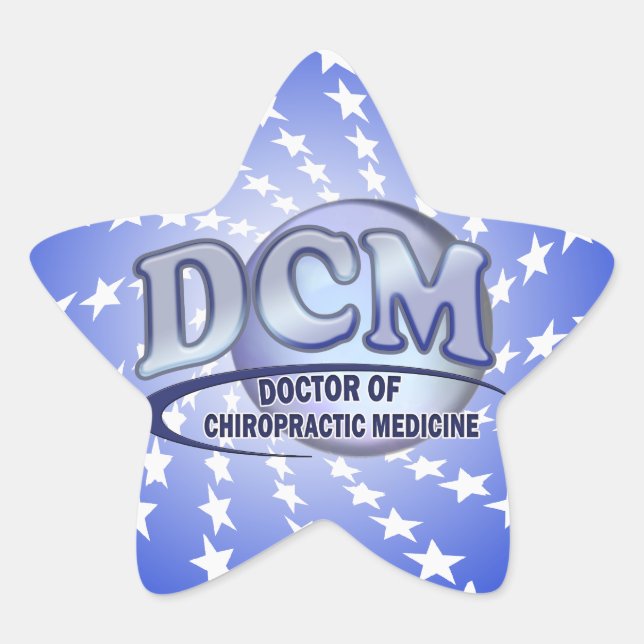 DCM DOCTOR CHIROPRACTIC MEDICINE BLUE LOGO  Stern-Aufkleber (Vorderseite)