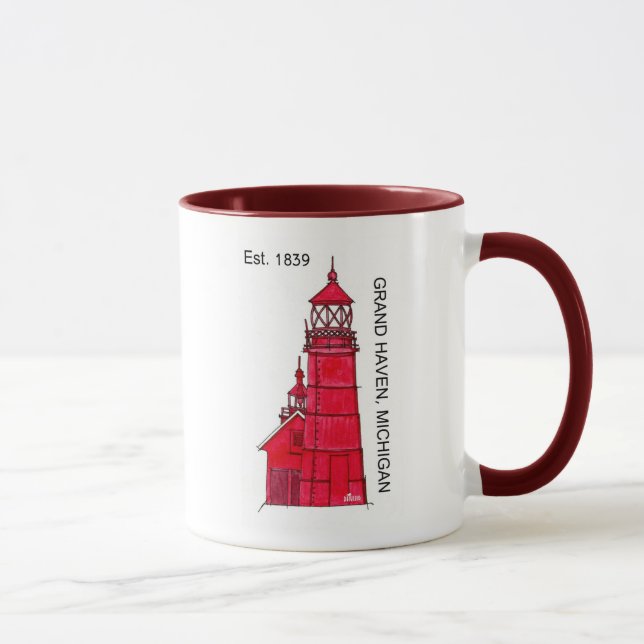 DD114 GROSSARTIGER HAFEN, MICHIGAN 1839 TASSE (Rechts)