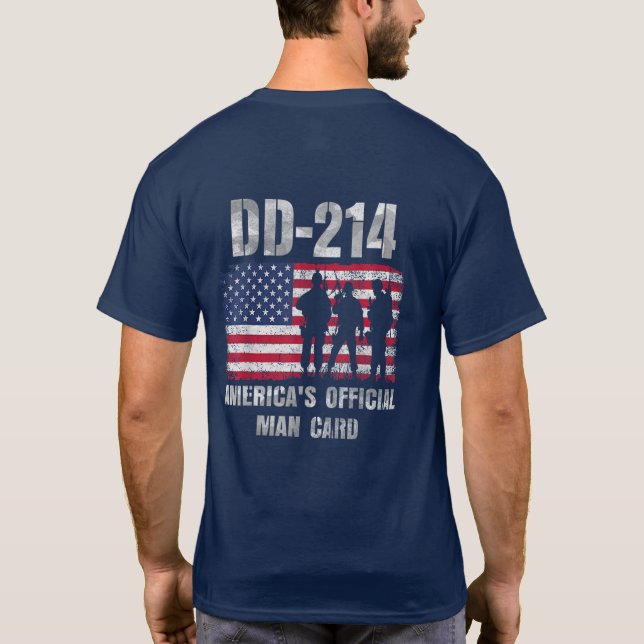Dd214 Americas Offiziell Man Card Funny Military T-Shirt (Rückseite)