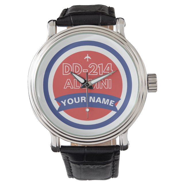 DD-214 Alumni Personalisierte Luftwaffenruhestand Armbanduhr (Vorderseite)