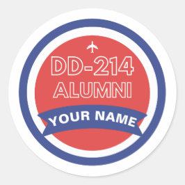 DD-214 Alumni Personalisierte Luftwaffenruhestand Runder Aufkleber