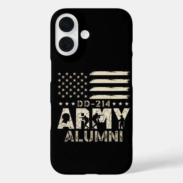 DD-214 Army Alumni Military US Flag Veteran iPhone 16 Hülle (Rückseite)
