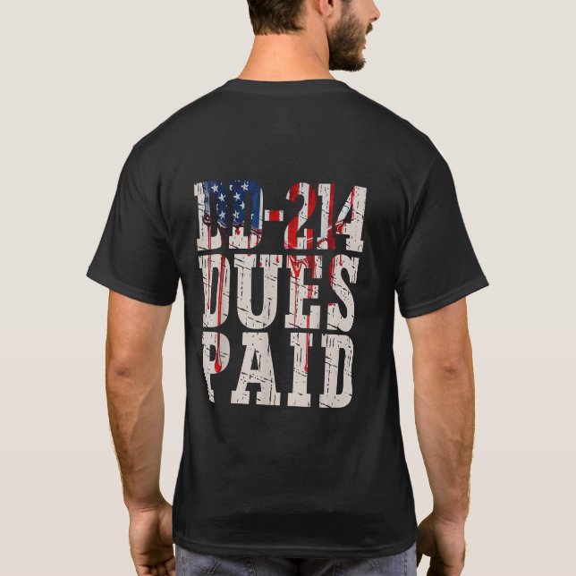 DD-214 bezahlt DD-214 US-Militärveteran T-Shirt (Rückseite)