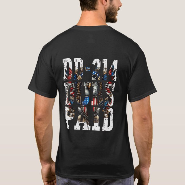 DD-214 bezahlt DD-214 US-Militärveteran T-Shirt (Rückseite)
