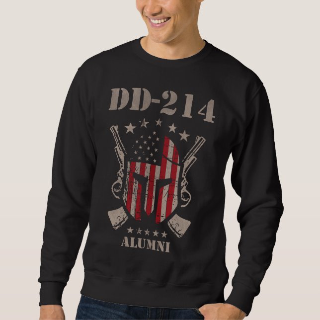 DD-214 US bewaffnete Kraft-Schüler-Flagge-Veteran Sweatshirt (Vorderseite)