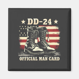 DD 24 Offiziell Man Card American Veteran Day Flag Magnet