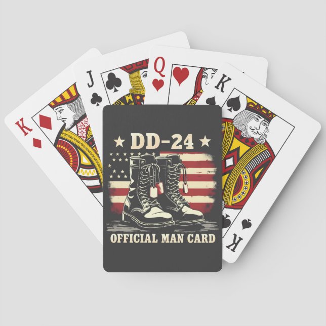 DD 24 Offiziell Man Card American Veteran Day Flag Spielkarten (Rückseite)