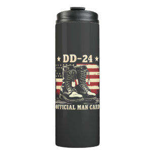DD 24 Offiziell Man Card American Veteran Day Flag Thermosbecher