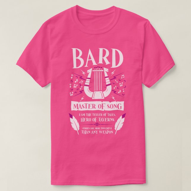 DD BARD Class Dungeons Dragons T-Shirt (Design vorne)
