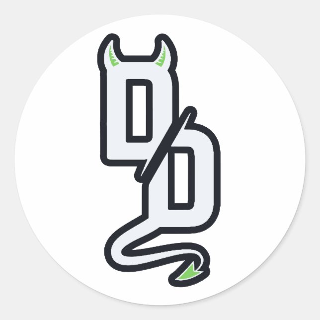 DD-Monogramm-Aufkleber Sticker (Vorderseite)