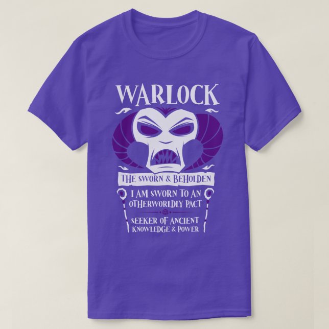 DD WARLOCK Class Dungeons Dragons T-Shirt (Design vorne)