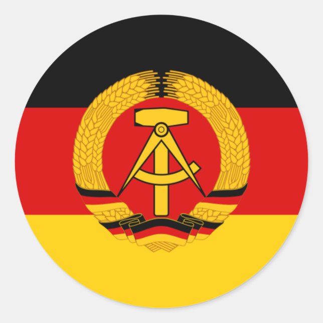 DDR - Flagge der DDR Runder Aufkleber (Vorderseite)