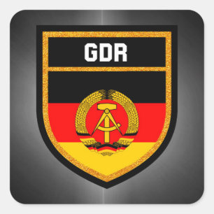 DDR-Flagge Quadratischer Aufkleber