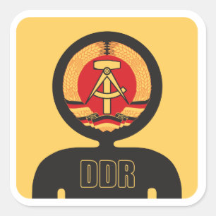 DDR-Flaggenavatara Quadratischer Aufkleber