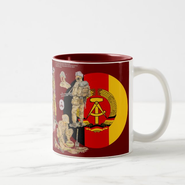 DDR-Ostdeutsch-Grenzwache Zweifarbige Tasse (Rechts)