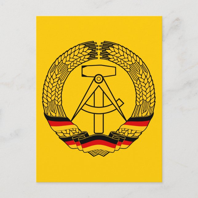 DDR-Wappen/Deutschland-Staat-Siegel Postkarte (Vorderseite)