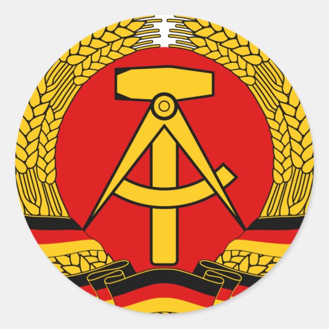 DDR Wappen Runder Aufkleber (Vorderseite)