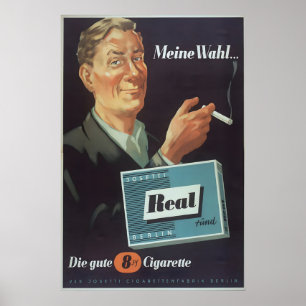 DDR Zigarettenwerbeplakat Meine Wahl Echt Poster