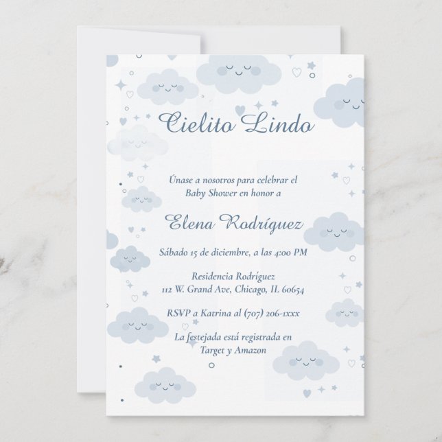 De Baby Shower Cielito Lindo Einladung (Vorderseite)