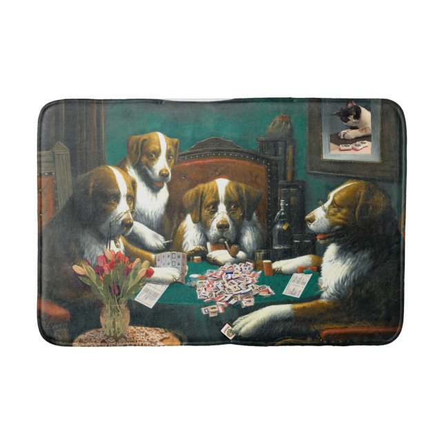 De Bain Chiens d'heure-milliampère Jongg jouant le tapis (Devant)