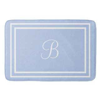 De Bain Tapis bleu initial ou nom