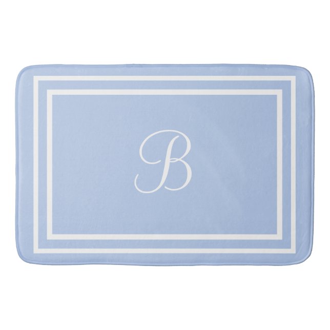 De Bain Tapis bleu initial ou nom (Devant)