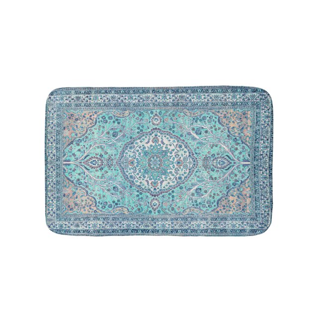De Bain Tapis bleu vintage Motif (Devant)