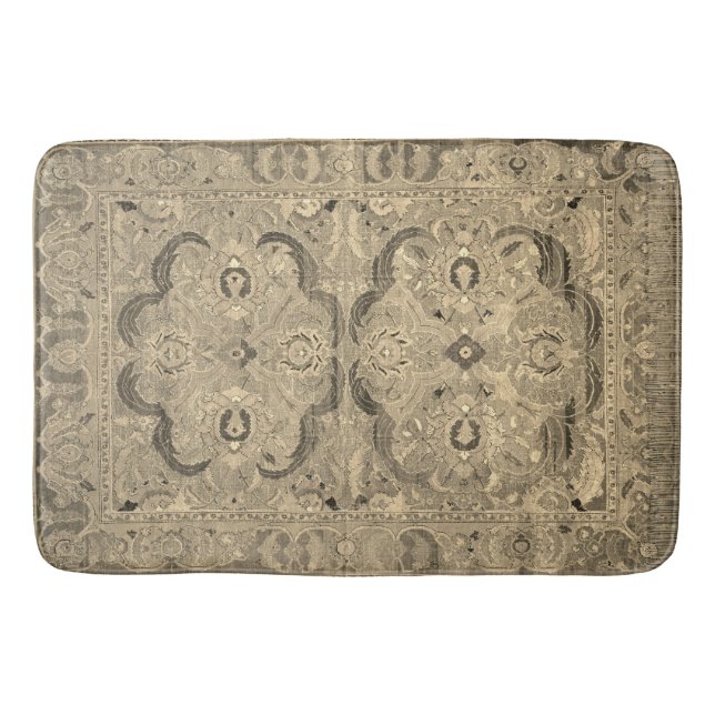 De Bain Tapis Persique antique Tapis Beige Brown (Devant)