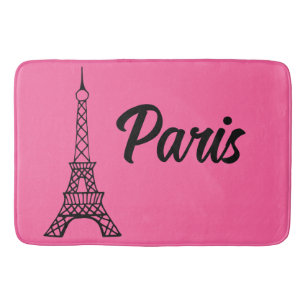 De Bain Tour Eiffel Paris rose vif Mat Tapis
