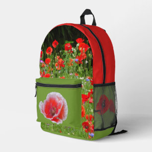 De beaux pavots partout sur le sac à dos imprimé