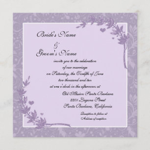 De belles invitations de mariage florales lavande