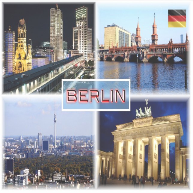 DE Berlin - Bikini Haus - Oberbaum - Skyline Aufkleber (Vorderseite)