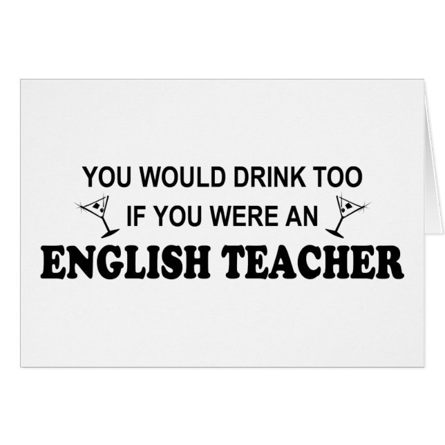 De boissons professeur d'Anglais trop - (Devant horizontal)