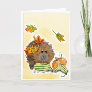 DE Carte Automne Igel avec citrouille