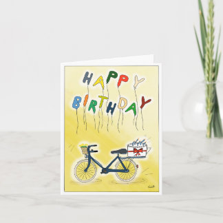 DE Carte de voeux Vélo avec ballons