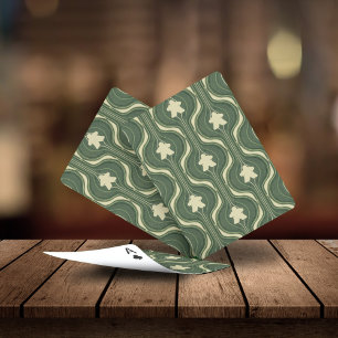 De Cartes Jeu Retro Wavy Green Meeple