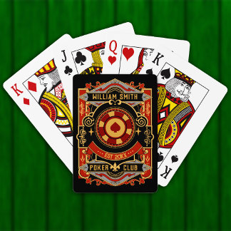 De Cartes Nom personnalisé Poker Club Jeu Retro