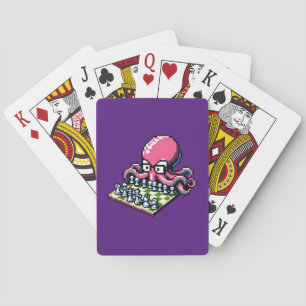 De Cartes Pixel Octopus Échecs Retro Stratégie Jeu Art