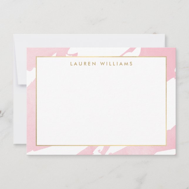 De Correspondance Abstrait Pastel rose brosses Carte pour notes plat (Devant)