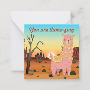 De Correspondance Adorables Carte d'amour Llama personnalisée