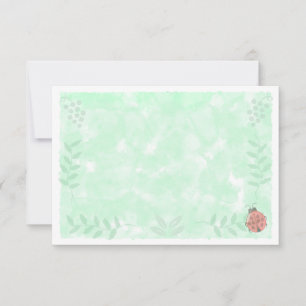 De Correspondance Aquarelle botanique coccinelle Carte vierge