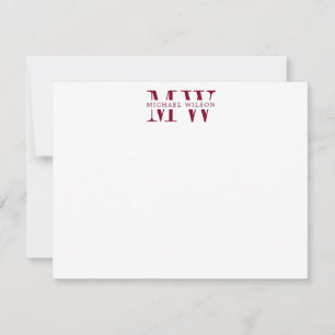 De Correspondance Auditoire Monogramme Bourgogne Initiales Nom Carte