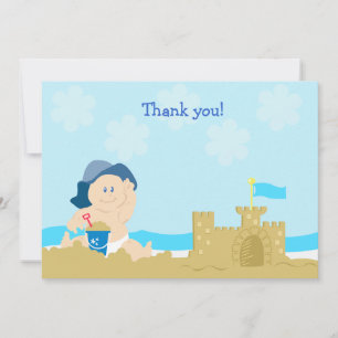 De Correspondance Beach Baby Sand Castle Carte à plat Merci note