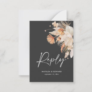 De Correspondance budget bohème pampas herbe RSVP réponse Note Carte