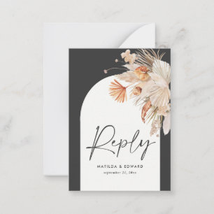 De Correspondance budget bohème pampas herbe RSVP réponse Note Carte