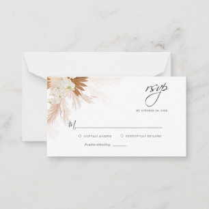 De Correspondance Budget Pampas Grass Floral Palms Mariage Carte RSV